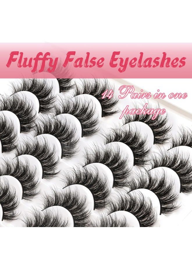 Fyonas Fluffy Lashes Wispy False Eyelashes Natural Look Volume & 3D Faux Mink Strip Lashes 15-18mm (815) - Image 3