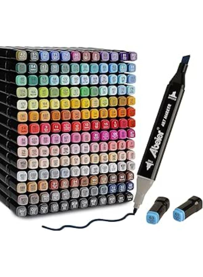 Alcohol Markers Set,204 Colors Permanent Art Markers Set,Alcohol Based Dual Tip Drawing Sketch Markers for Adults & Kids Painting, Coloring, Sketching, Highlighting,Underlining and Drawing