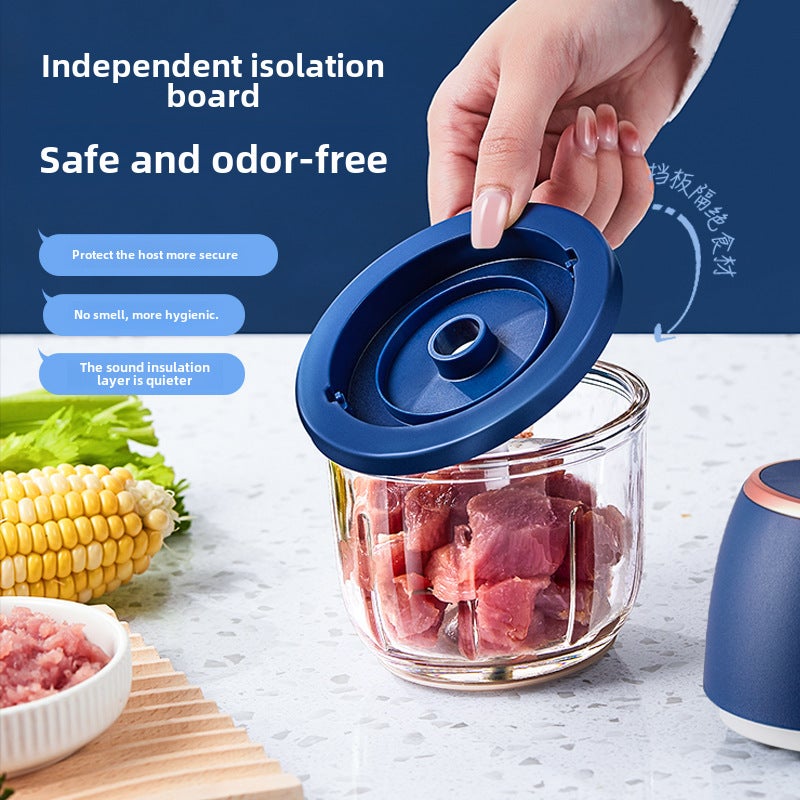 Garlic Puree electric garlic beater garlic grinder garlic grinder garlic mincer garlic garlic puller household garlic Mincer(300ML Green pp Cup + upgraded 4-leaf knife) - Image 4