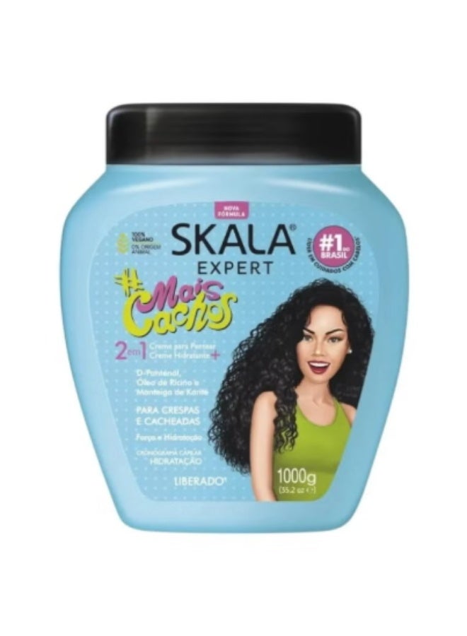 SKALA Mais Cachos for hair type 3ABC - 2 IN 1 Conditioning Treatment Cream & Cream To Comb 35.2oz, BLUE - Image 2