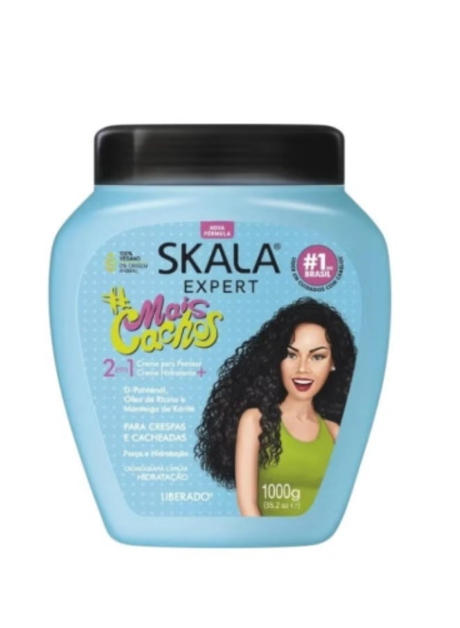 SKALA Mais Cachos for hair type 3ABC - 2 IN 1 Conditioning Treatment Cream & Cream To Comb 35.2oz, BLUE - Image 3