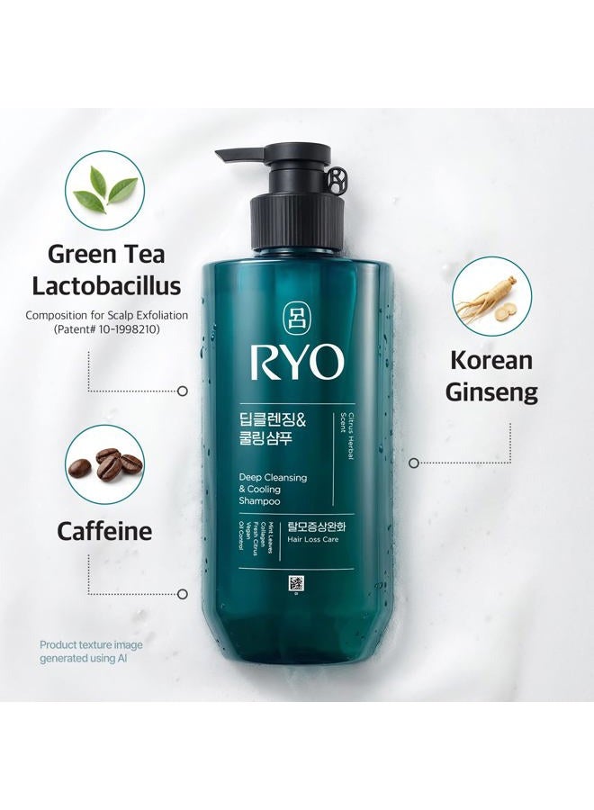 RYO Deep Cleansing Shampoo with Korean Ginseng & Caffeine - Cooling and Refreshing for Oily Scalp, Hair Loss Care, Anti-Dandruff, Sebum Control, 16 Fl Oz. - Image 4