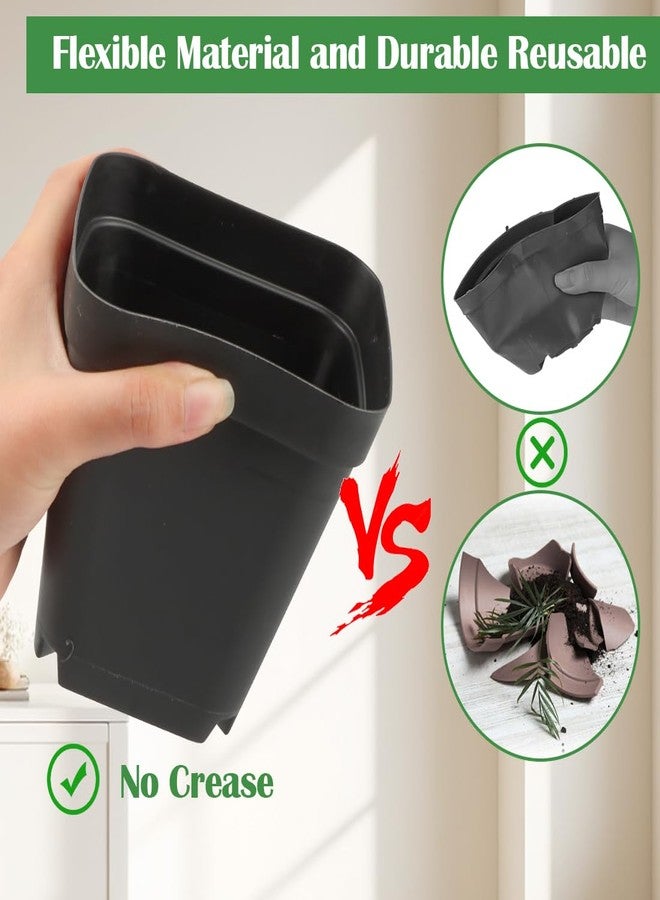 RooTrimmer مجموعة أدوات تشذيب النباتات من RooTrimmer، تتضمن 100 قطعة من أواني التشتيل المربعة مقاس 8 سم (3.15 بوصة)، و5 قطع من صواني الشتلات المتينة، وصينية إنبات البذور، و5 مجموعات من أدوات زراعة النباتات الصغيرة. - Image 5