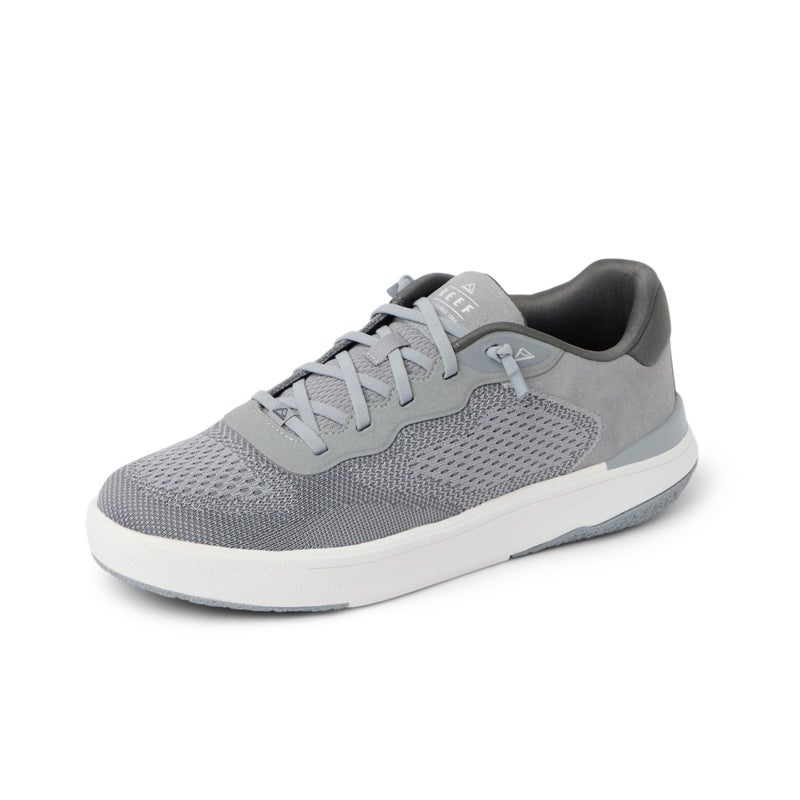REEF Men's Shoreline Del Mar Shoe, Breathable Knit Upper, Lightweight & Flexible, Cushion Footbed, Elastic Laces, Heather Grey, 8 - Image 1