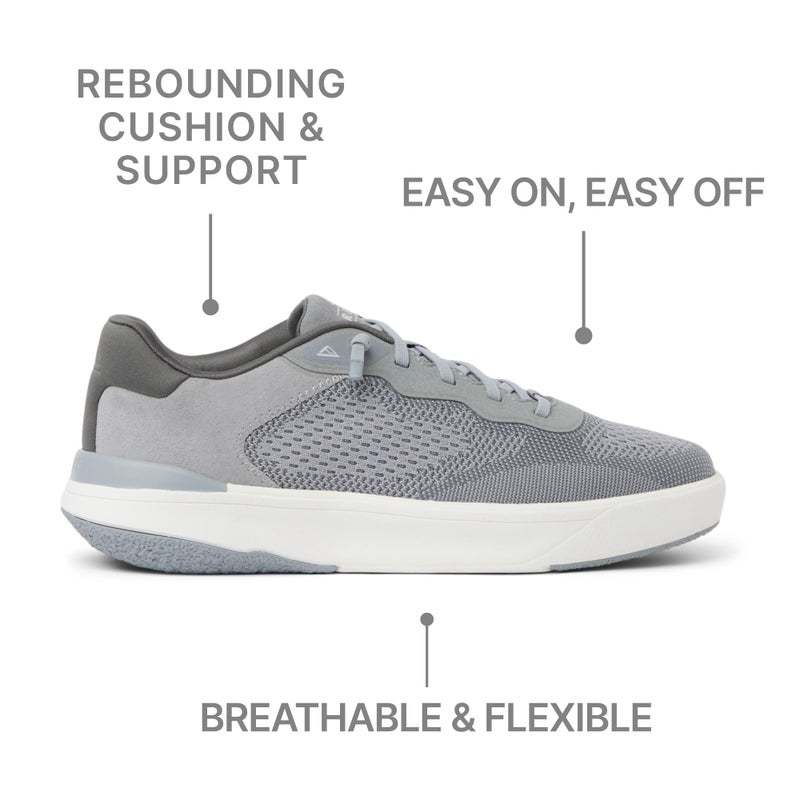 REEF Men's Shoreline Del Mar Shoe, Breathable Knit Upper, Lightweight & Flexible, Cushion Footbed, Elastic Laces, Heather Grey, 8 - Image 3