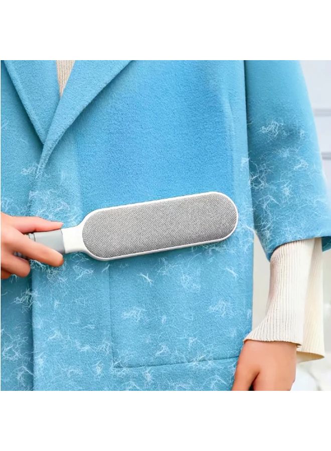 Static Pet Hair Remover Dual Sided Gray Blue Lint Brush For Clothes Furniture Car - Image 1
