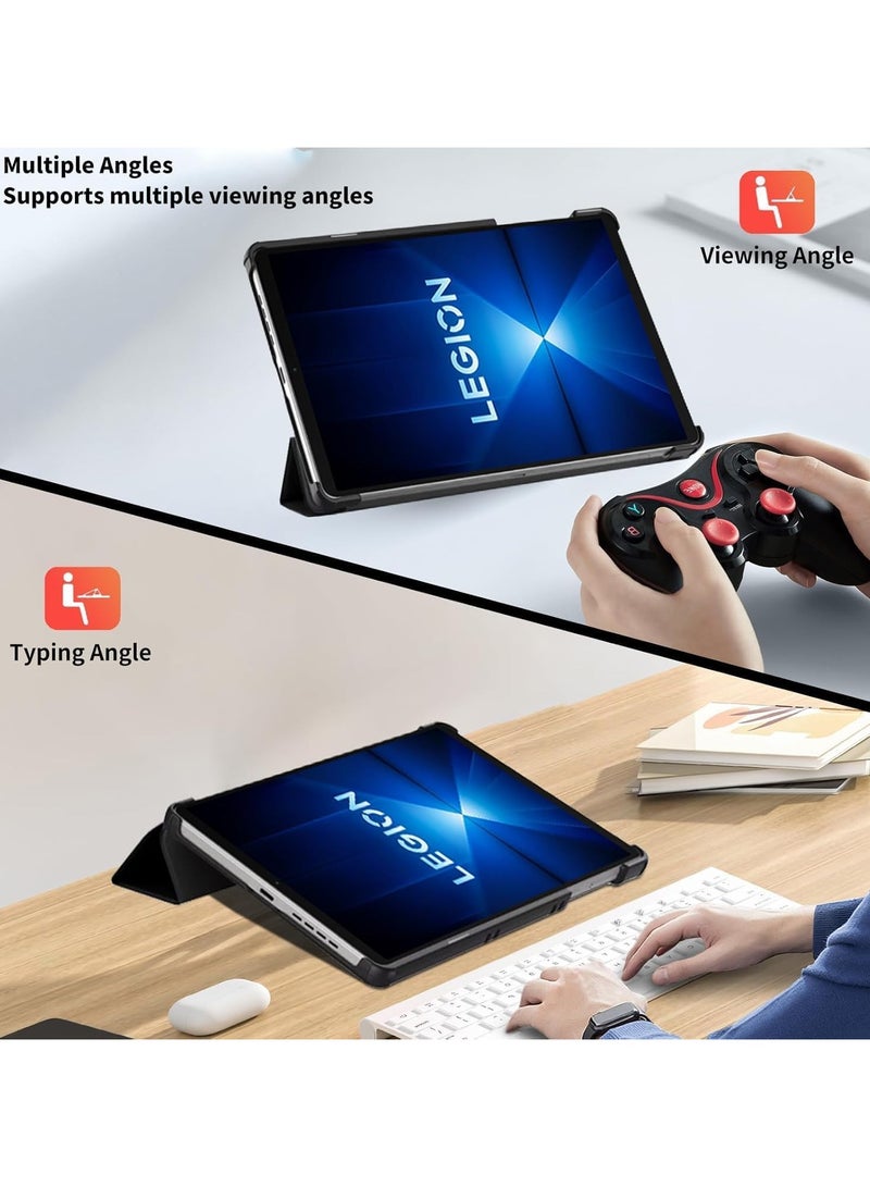 VKL Compatible with Lenovo Legion Y700 Gen 4 8.8 inch 2025 (TB322FC) Tri-Fold Smart Tablet Case, Hard PC Back Shell Slim Case Multi- Viewing Angles Stand Folio Cover (Black) - Image 3