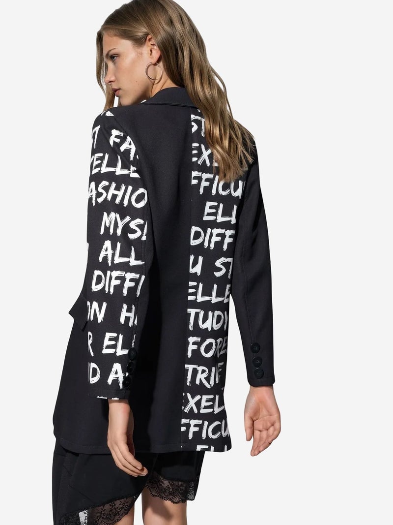 Jennyfer Oversized Crepe Blazer Jacket - Image 4