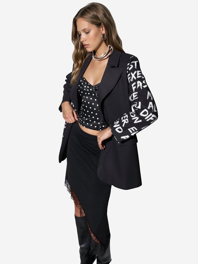 Jennyfer Oversized Crepe Blazer Jacket - Image 3