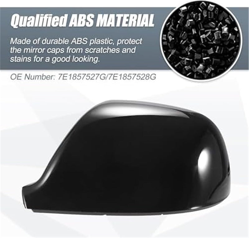 QASULER Gloss Black Mirror Cover Caps for Volkswagen Transporter T5 T6 - Image 4