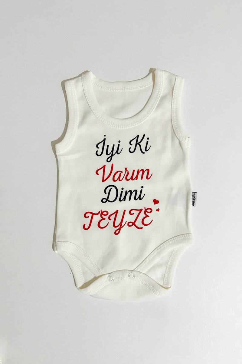 Modam Bebek I'm Glad I'm Here Dimi Auntie Printed Bodysuit 