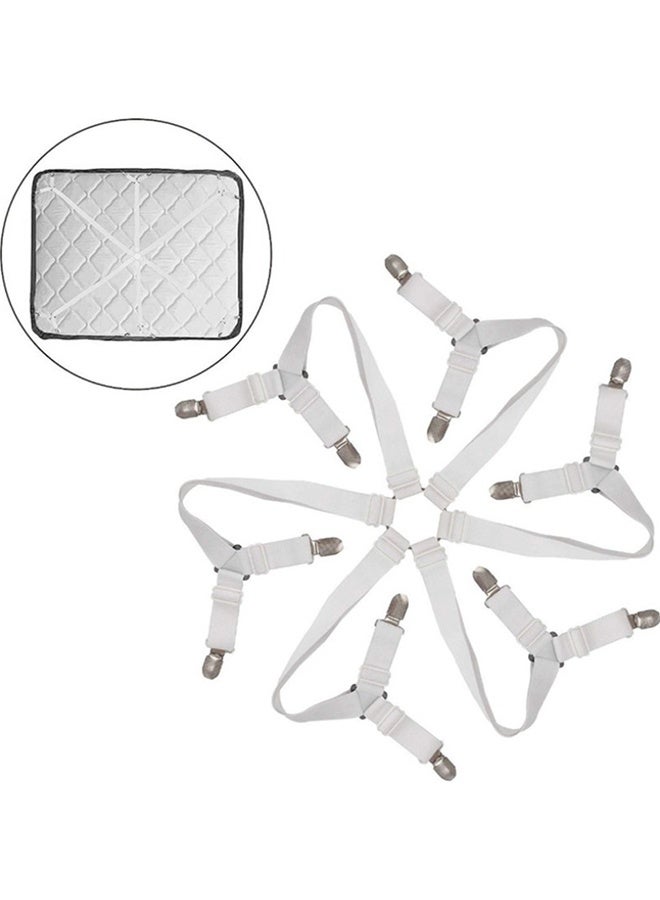 Sheet Straps Bed Sheet Holder Straps, Fitted Sheet Clips Adjustable Elastic Crisscross Suspenders Bedding Accessories Bed Sheet Fasteners for Corners, Fit Round and Square Mattresses - Image 2
