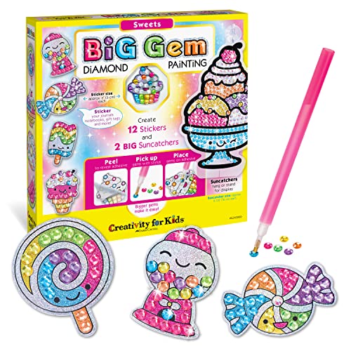 Creativity for Kids Big Gem Diamond Painting Kit Sweets Stickers and Suncatchers Diamond Art for Kids DIY Stickers and Suncatcher Kit for Girls Ages 6 - Image 1