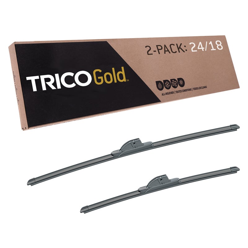 TRICO Gold 24" + 18" Premium Automotive Replacement Windshield Wiper Blades (Set of 2), Passenger and Driver Side All-Weather Beam Wiper Blades for Select Vehicle Models - Image 1