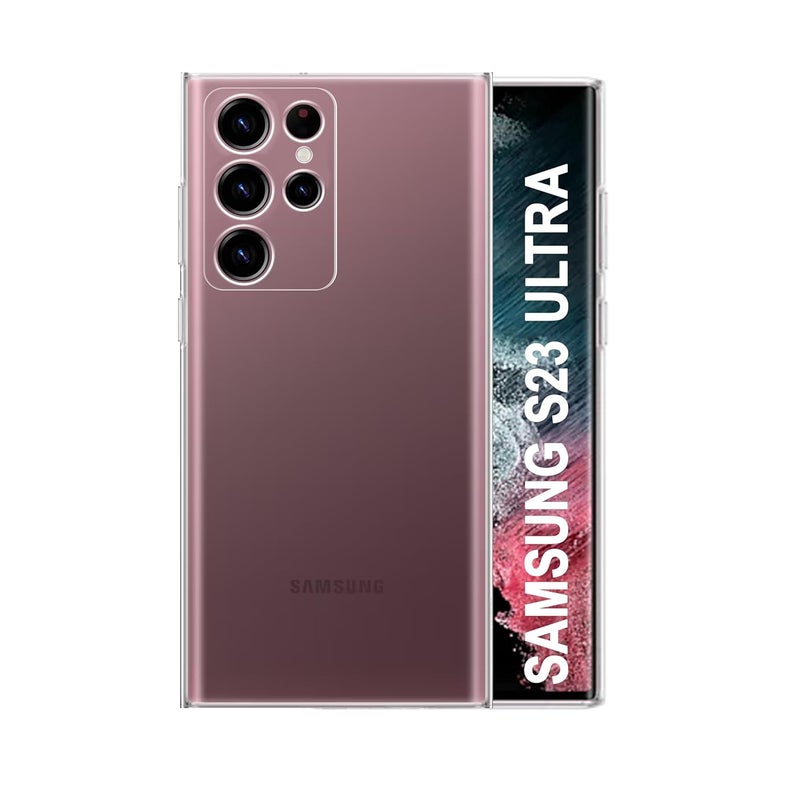 Cedo Samsung Galaxy S23 Ultra (5G) Clear Case | Soft Flexible Slim-Fit | Full Body 360 Protection Shock Proof TPU Back Cover (Transparent) - Image 1