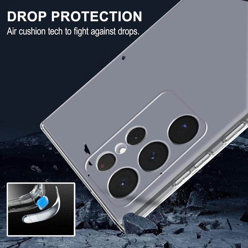 Cedo Samsung Galaxy S23 Ultra (5G) Clear Case | Soft Flexible Slim-Fit | Full Body 360 Protection Shock Proof TPU Back Cover (Transparent) - Image 4