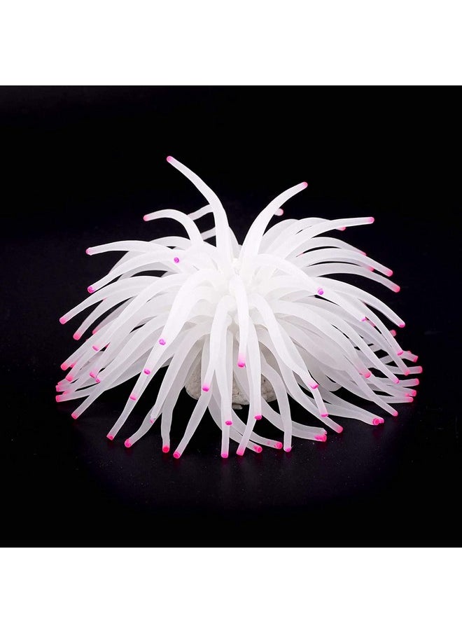 Mallofusa Artificial Aquarium Fish Tank Decoration Silicone Sea Anemone Artificial Fish Tank Ornament Decoration (White)  - Image 2