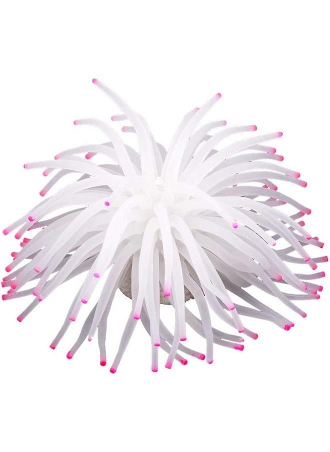 Mallofusa Artificial Aquarium Fish Tank Decoration Silicone Sea Anemone Artificial Fish Tank Ornament Decoration (White)  - Image 1