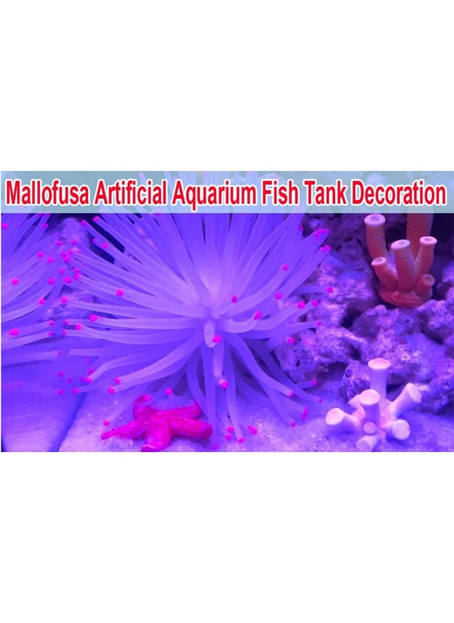 Mallofusa Artificial Aquarium Fish Tank Decoration Silicone Sea Anemone Artificial Fish Tank Ornament Decoration (White)  - Image 4