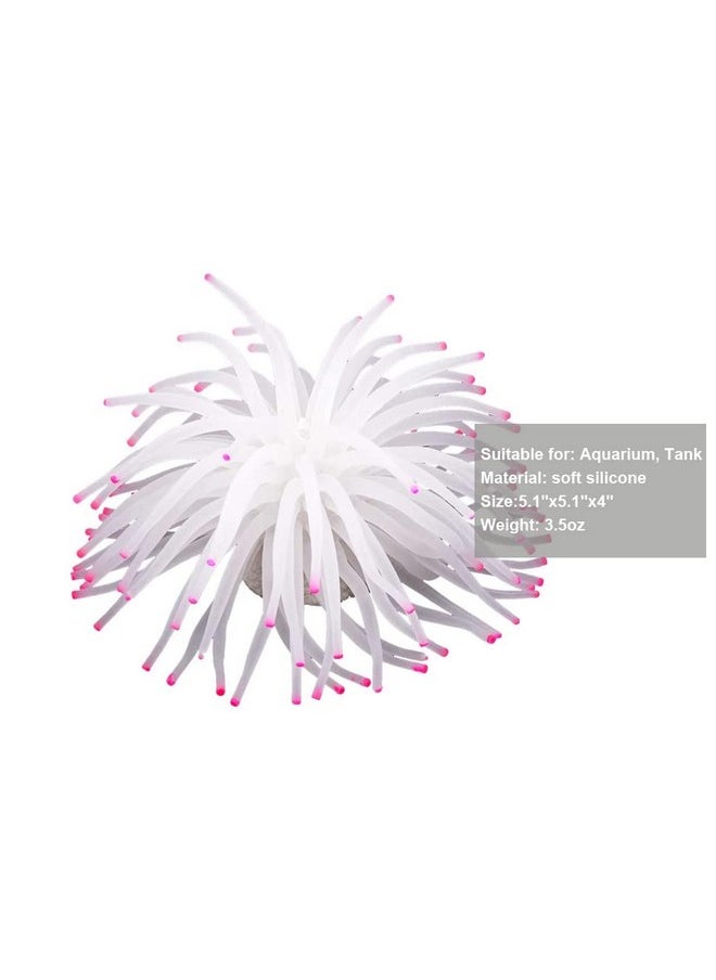 Mallofusa Artificial Aquarium Fish Tank Decoration Silicone Sea Anemone Artificial Fish Tank Ornament Decoration (White)  - Image 3