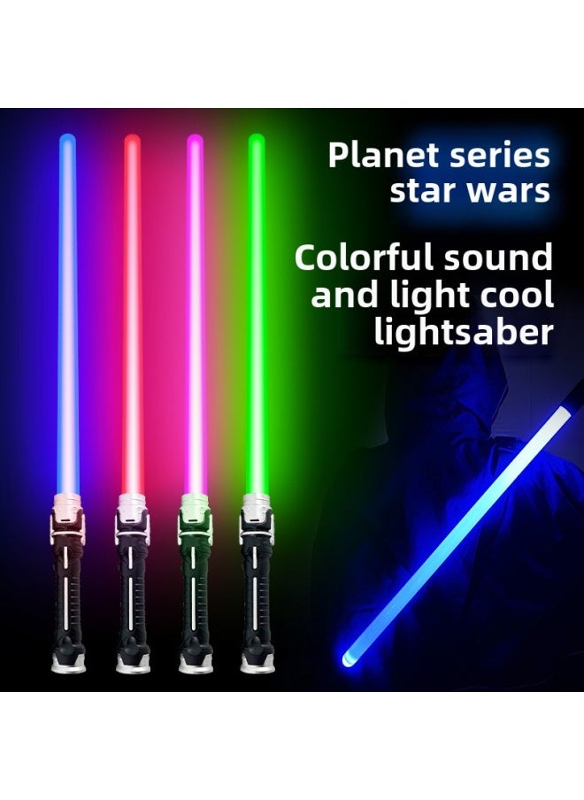 Generic - Laser Sword Retractable Lightsaber Two-in-one Seven-color Flash Stick Stall Export Special Logo-Color:1 Light/Red-telescopic (audible)-without Battery - Image 1