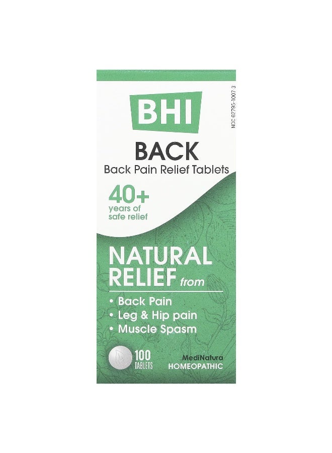 MediNatura MediNatura, BHI, Back Pain Relief Tables, 100 Tablets - Image 1