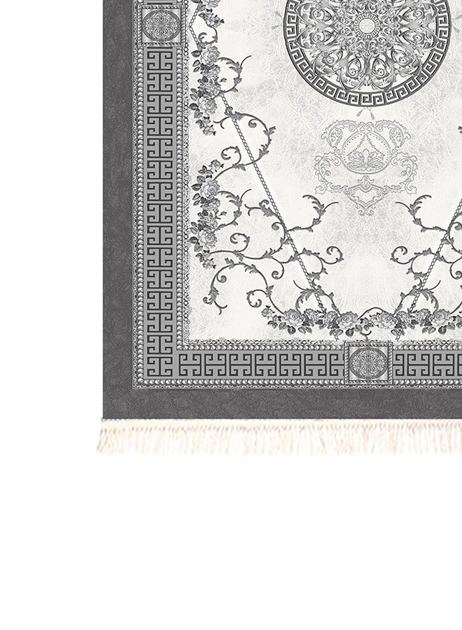 In-House Soft Velvet Turkish Rectangular Door & Bath Mat - Grey - 60x40 cm  - Image 3