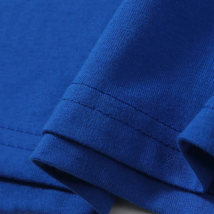 THALASI Aesthetic Korean Style Blue Oversized T Shirts for Men - Baggy Fit T-Shirt with Down Shoulder and Half Sleeves & Branded Cotton Anime T-Shirts for Men - Image 3