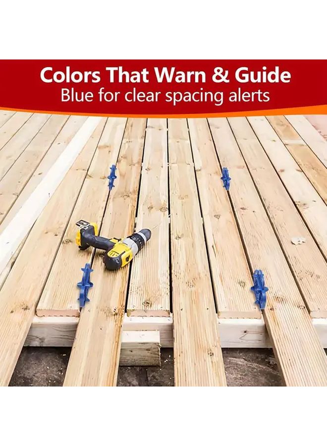 Blue Plastic Deck Spacer Rings 4 Pack Reusable Outdoor Wooden Floor Installation Tools - Image 3