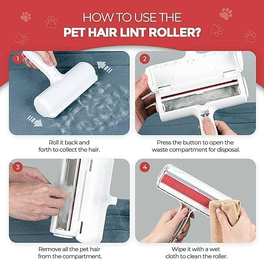 Yorten Pet Hair Lint Remover Roller Self Cleaning Dog & Cat Hair Remover Remove Dog Cat Hair from Furniture - Image 5