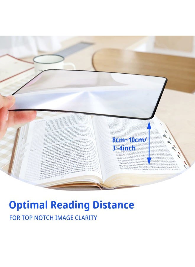 HOYDATE 4Pcs Page Magnifying Sheet 3X Lightweight Optical Plastic Fresnel Lens Bookmark Flat Magnifier for The Elderly and People with Low Vision Reading Small Prints, Maps and Books - Image 5