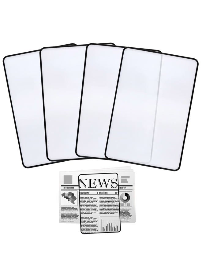 HOYDATE 4Pcs Page Magnifying Sheet 3X Lightweight Optical Plastic Fresnel Lens Bookmark Flat Magnifier for The Elderly and People with Low Vision Reading Small Prints, Maps and Books - Image 1