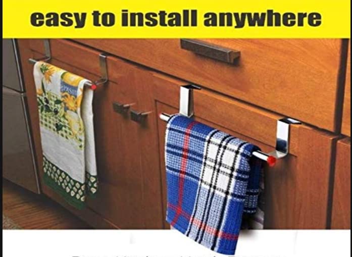 ImegaZTowel Holder for Kitchen Towel Bar for Wash Basin Best for Kitchen Counter Cabinet Door 9 Inch Steel Rod Suitable for Small Size Towels - Image 5