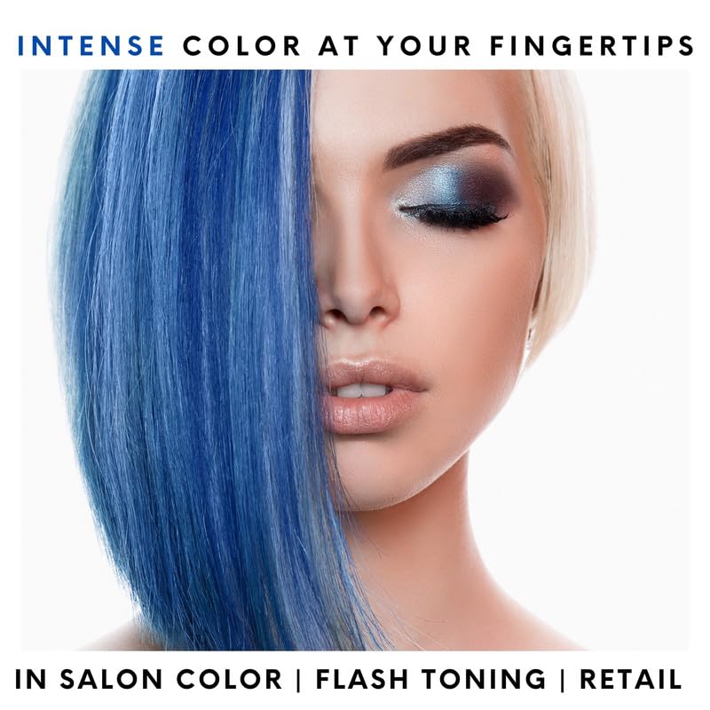 Watercolors by Tressa INTENSE 3-in-1 Color Depositing Shampoo, Semi Permanent Hair Color, Hair Dye Shampoo for Curly, Dry, and Normal Hair, 8 fl oz - BLUE - Image 2