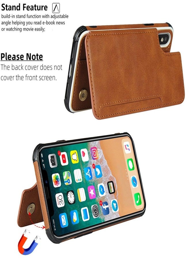iCoverCase Compatible with iPhone Xs Max Wallet Phone Case with Card Holder and Wrist Strap PU Leather Kickstand Shockproof Case 6.5 Inch (Khaki) - Image 3