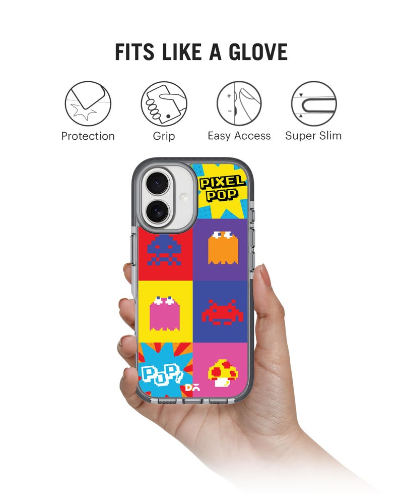DailyObjects Case for iPhone 17 Compatible with Mag-Safe Wireless Charging, Stride 2.0 Pixel Pop Slim Shockproof Back Cover with Inner Magnetic Ring - Image 2