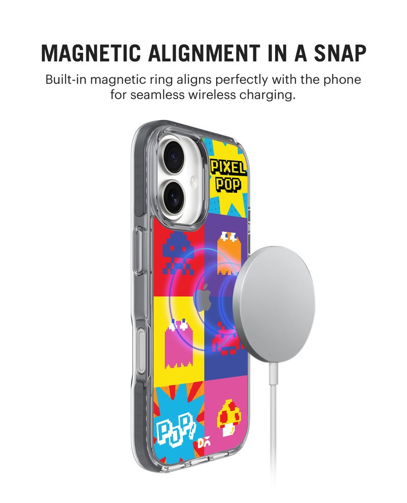 DailyObjects Case for iPhone 17 Compatible with Mag-Safe Wireless Charging, Stride 2.0 Pixel Pop Slim Shockproof Back Cover with Inner Magnetic Ring - Image 3