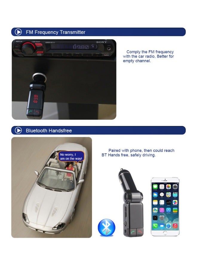 Car Fast Charger USB Car Wireless Hands-free Device Car MP3 Player Bluetooth Receiver  - Image 2