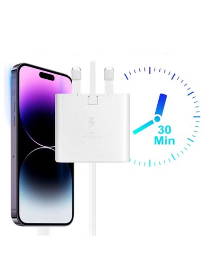 TIGER For Samsung 45w Fast Charger Type C Samsung Super Fast Charger 45W with 5FT USB-C Cable*2pcs, Android Charger for Samsung Galaxy S23 Ultra/S23/S23+/S22/S22 Ultra/S22+/Note 10/20/S20 (white-2pcs Cable) - Image 2