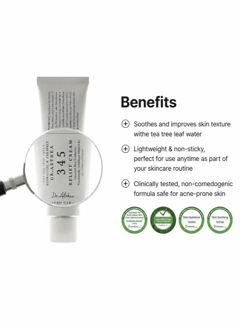 Dr.althea 3 Packs Dr.Althea 345 Relief Cream 50ml Soothing Moisturizing Face Cream with Niacinamide Ceramide Panthenol Hyaluronic Acid for Dry Sensitive Acne Prone Skin - Image 5