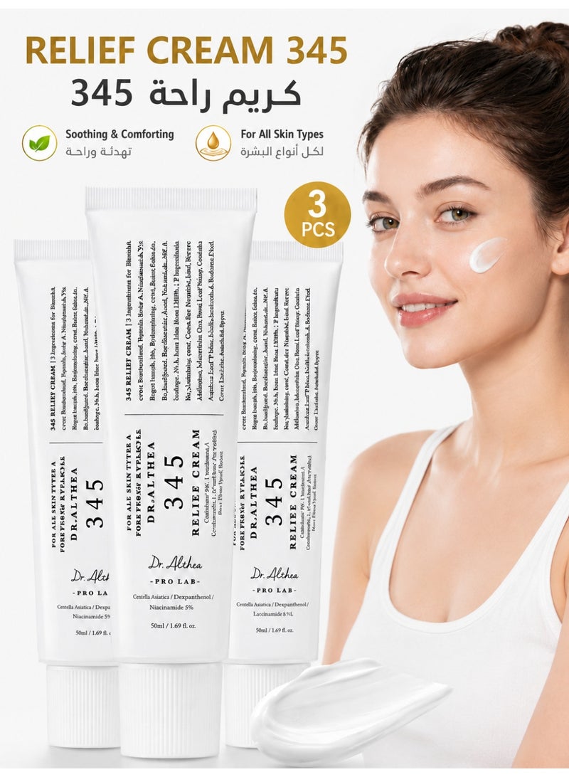 Dr.althea 3 Packs Dr.Althea 345 Relief Cream 50ml Soothing Moisturizing Face Cream with Niacinamide Ceramide Panthenol Hyaluronic Acid for Dry Sensitive Acne Prone Skin - Image 1