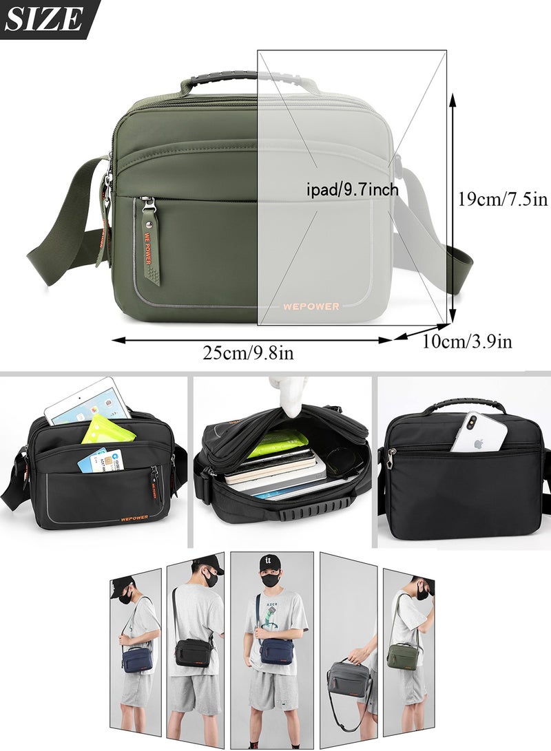 Qiccijoo Small Messenger Bag Crossbody Bags for Men and Women Shoulder Bag Sling Bag Travel Bag for Work Business Satchel Bags Small Carry Bags Purse(Green) - Image 5