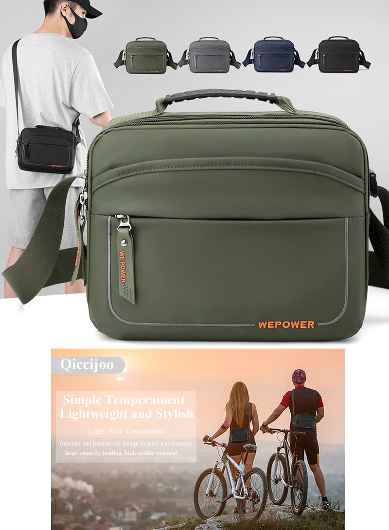 Qiccijoo Small Messenger Bag Crossbody Bags for Men and Women Shoulder Bag Sling Bag Travel Bag for Work Business Satchel Bags Small Carry Bags Purse(Green) - Image 3