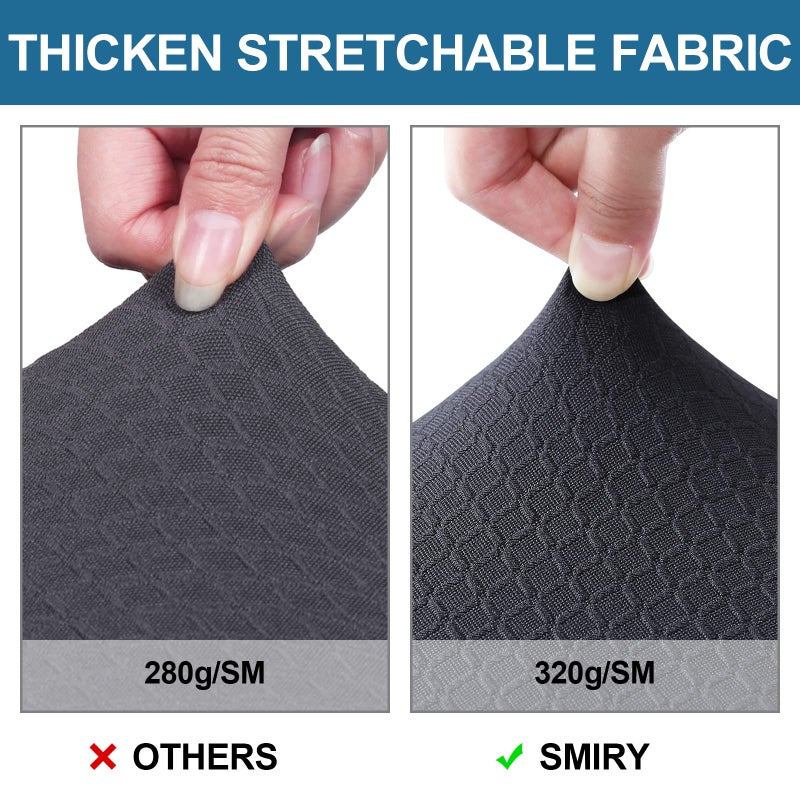 Smiry Waterproof Seat Covers for Dining Room Chairs Set of 4, Stretch Jacquard Removable Washable Chair Seat Slipcovers Protector, No Rear Covers, Dark Grey - Image 4