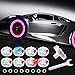 Frienda Frienda 8 Pieces Hub Lamp Cap Lights Car Wheel Lights Car Solar Tire Wheel Lights Solar Energy Flashing Lights for  - Image 2