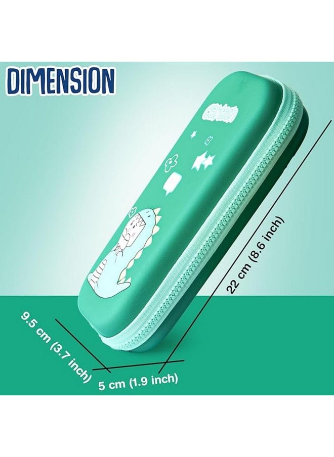 Parteet PARTEET Canvas 3D Cover Eva Frog Theme Pencil Case, Pencil Pouch Bag Compass School Pouch Organizer, Premium Stylish Pen Holder Pouch Stationery Box Return Gifts (Green)  - Image 3