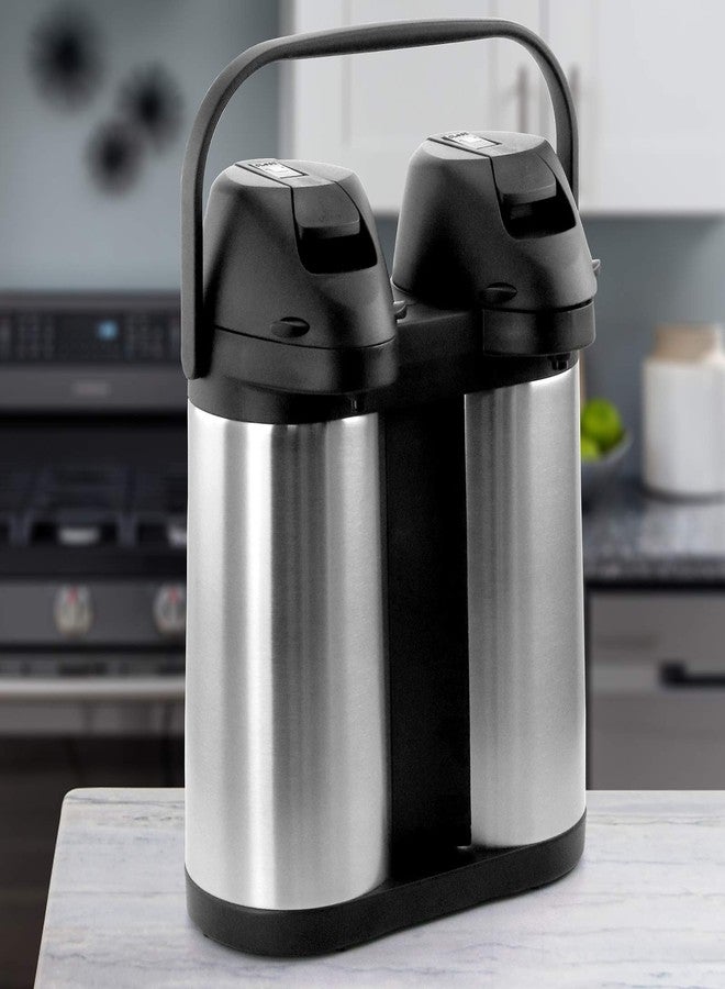 MegaChef Dual Airpot, 1.9 Quart, Silver - Image 4