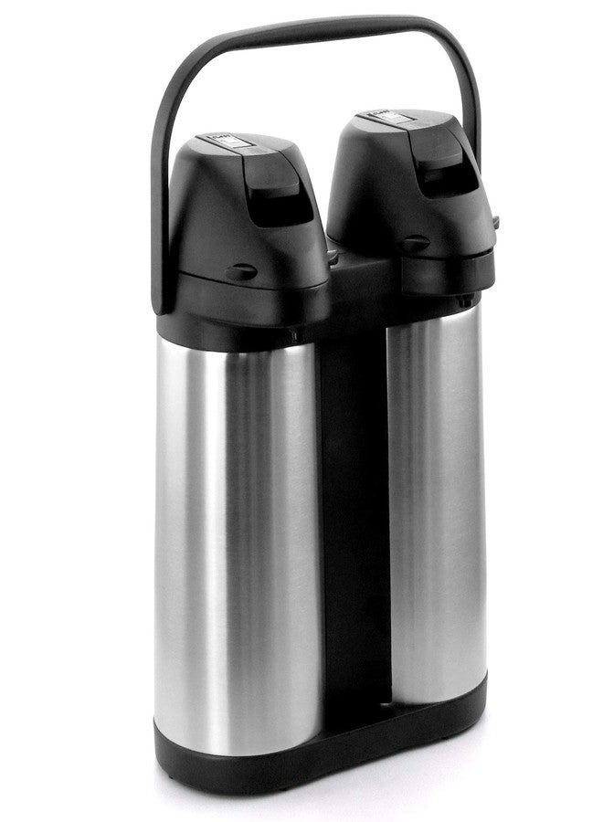 MegaChef Dual Airpot, 1.9 Quart, Silver - Image 1