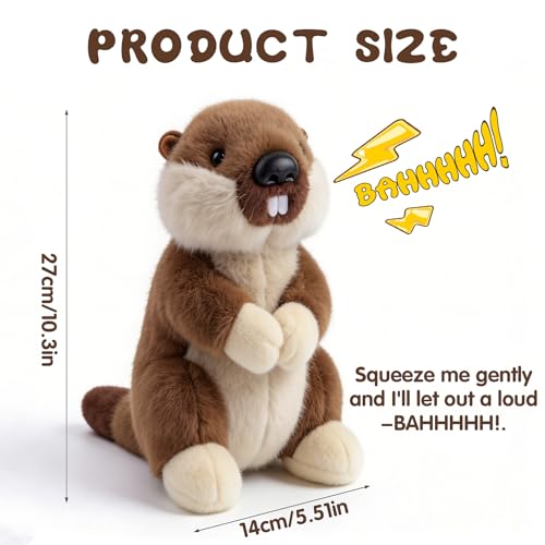 Freetoes Screaming Groundhog ToyFunny Groundhog Stuffed Animal Desk ToyMakes Fun Screaming Groundhogs SoundsFunny Gag Gifts for Men WomenPranks Stuff for AdultsPrank Noise Maker - Image 5
