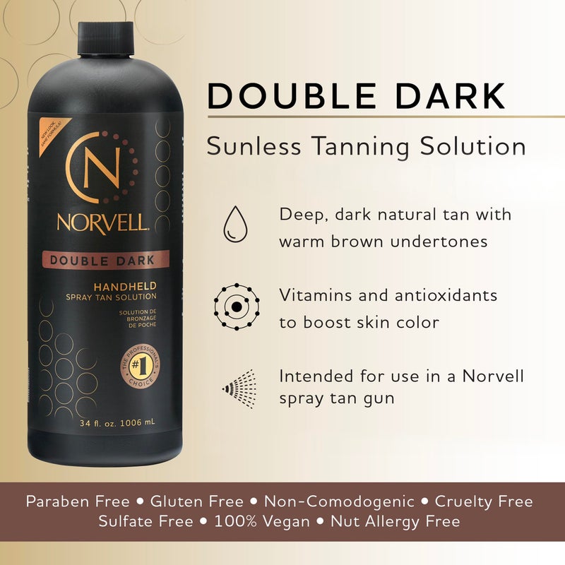 Norvell Premium Spray Tan Solution Double Dark 34 fl oz â€“ Professional Sunless Tanning Formula for Deep Rich Bronze, Streak-Free, Fast-Drying, Long-Lasting Sunless Color - Image 2
